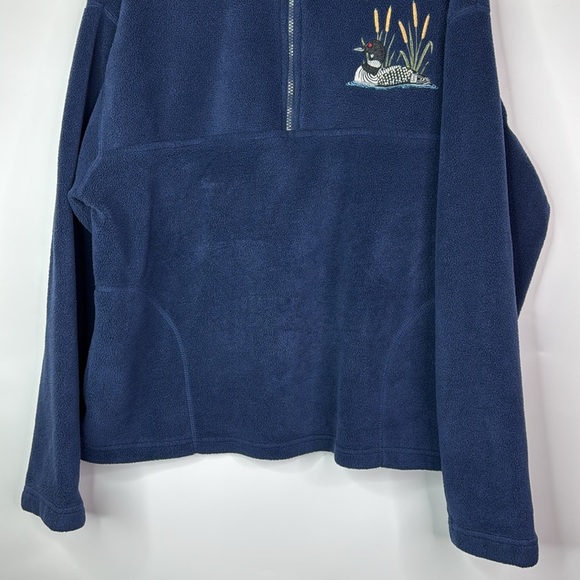 Vintage Morning Sun Loon Bird Fleece 1/4 Zip Sweatshirt Size Large - Picture 3 of 9